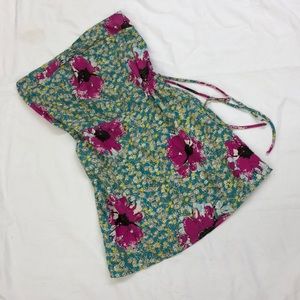 Strapless floral dress